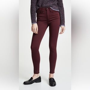 Rag & Bone / JEAN The Plush Ankle High Rise Skinny in Burgundy Size 27